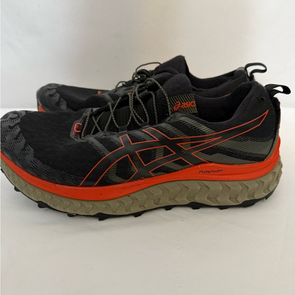 Asics Men's Black and Orange Trail Running Shoes - Picture 5 of 7